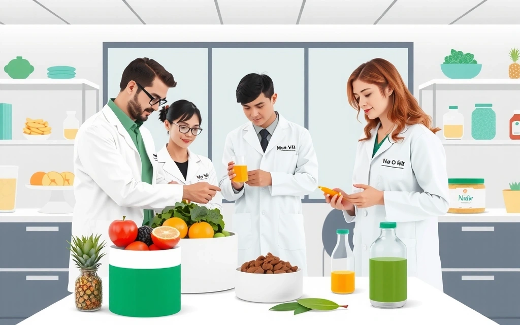 Illustrazione del team di Milanovitacx che lavora insieme, con elementi che simboleggiano scienza, natura e collaborazione.